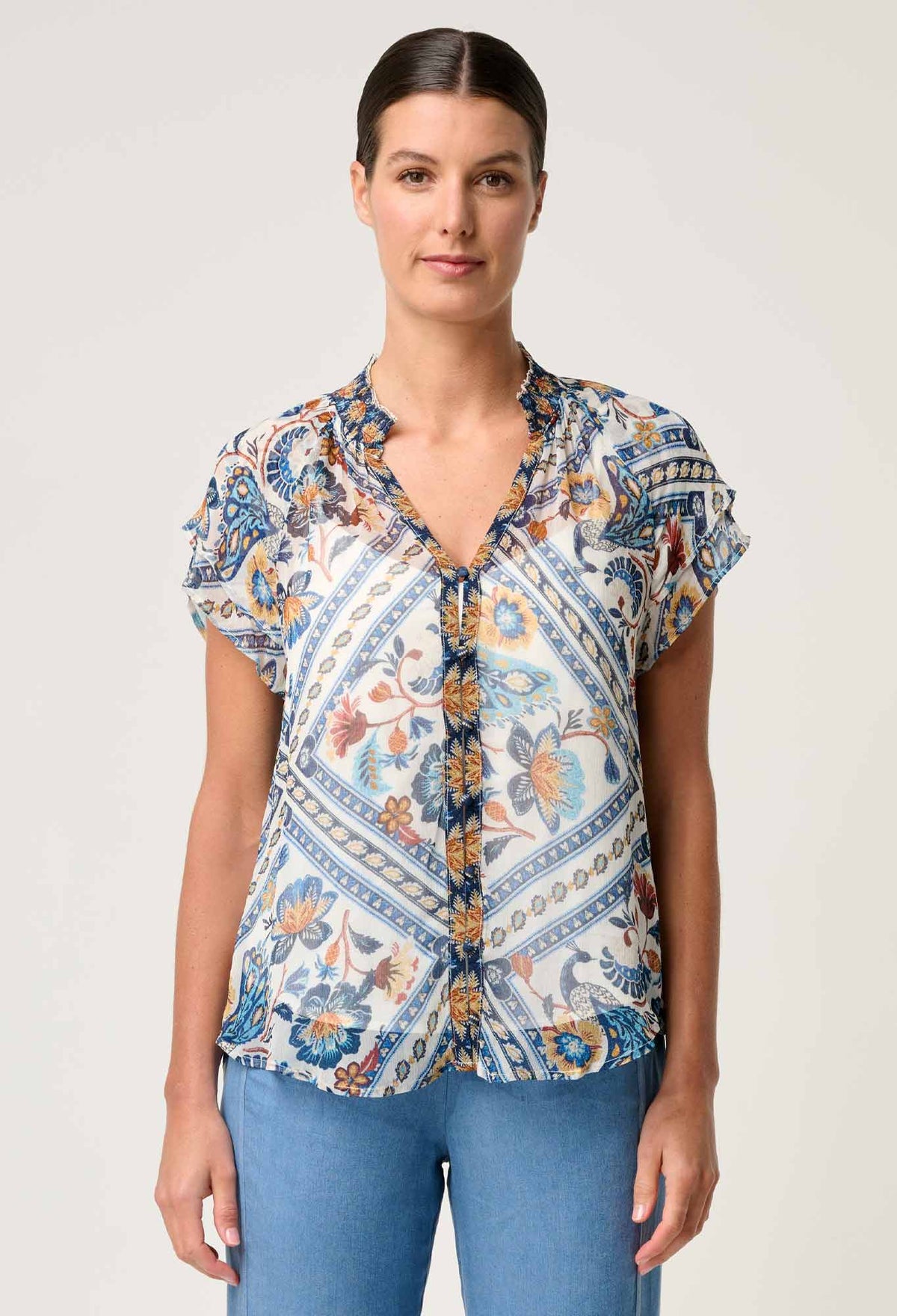 Once Was Yoryu Flutter sleeve top