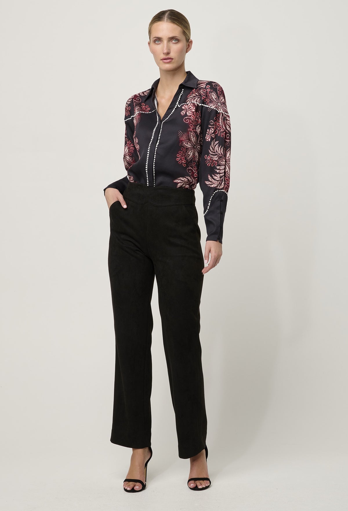 Once/Was Scarlett Faux Suede Pant - Onyx