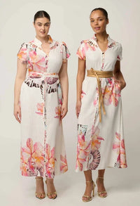 Once Was Cattleya Linen Viscose Smock Maxi Dress