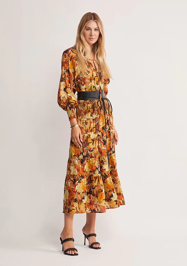 MOS Golden Fall Midi Dress