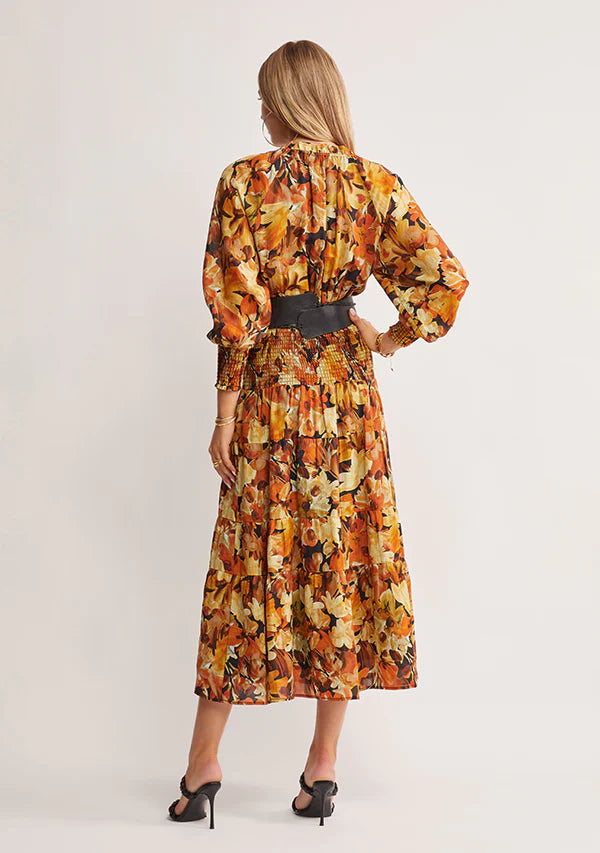 MOS Golden Fall Midi Dress