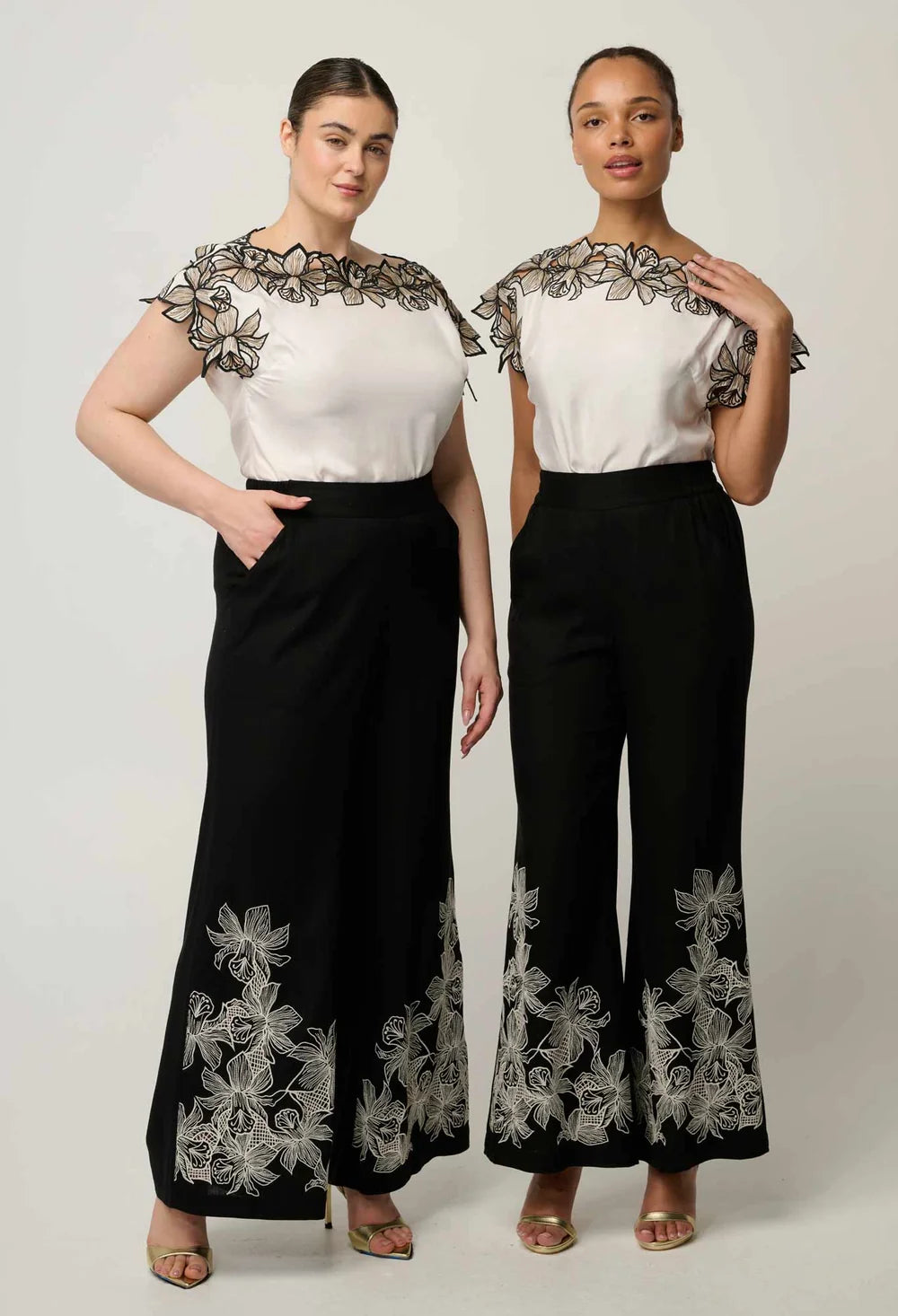 Once Was Eleanor Cupro Blend Embroidery Top