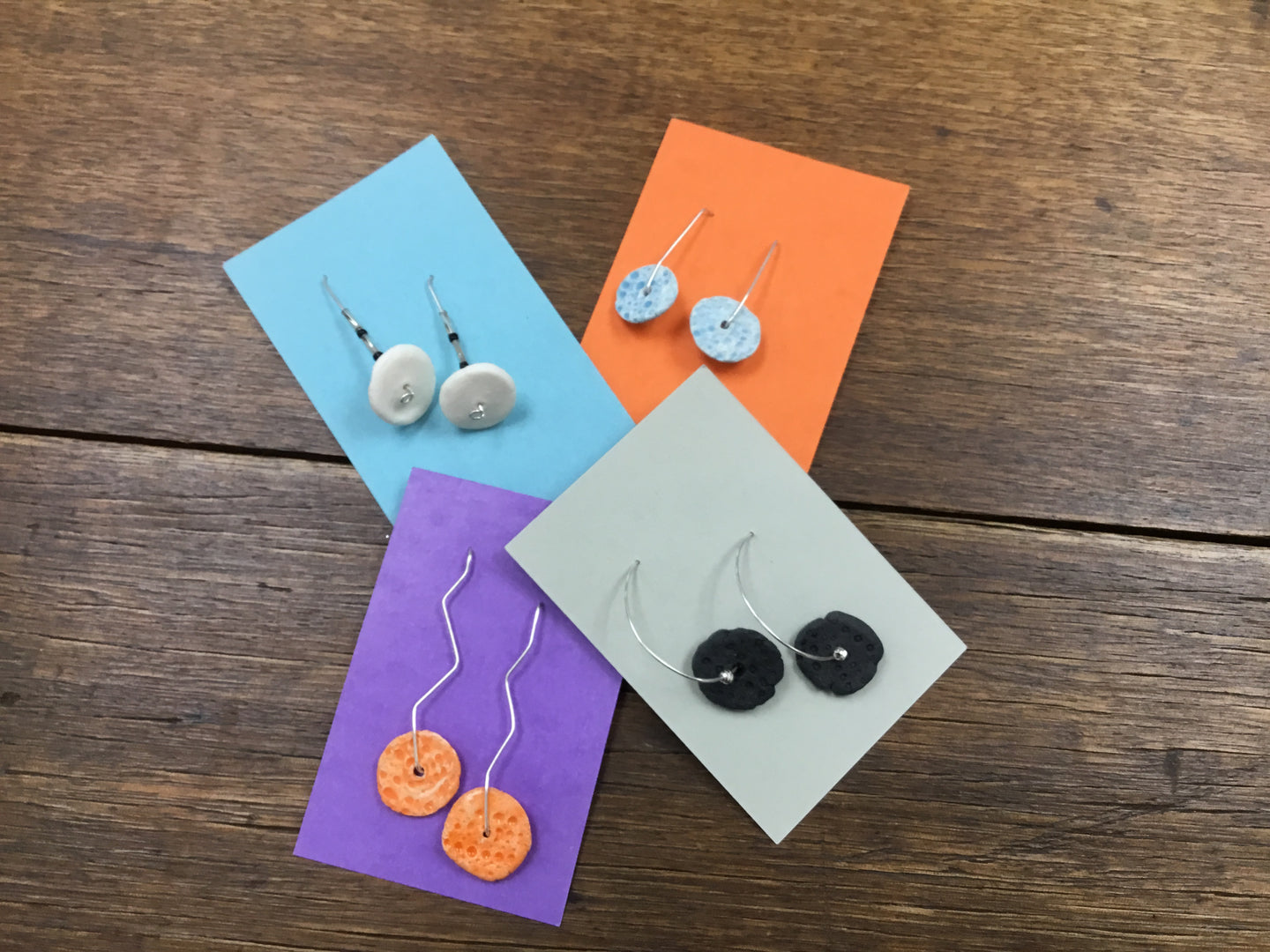 Bespoke Stirling silver and ceramic earrings