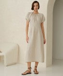 Load image into Gallery viewer, Morrison Evette Linen Dress Driftwood