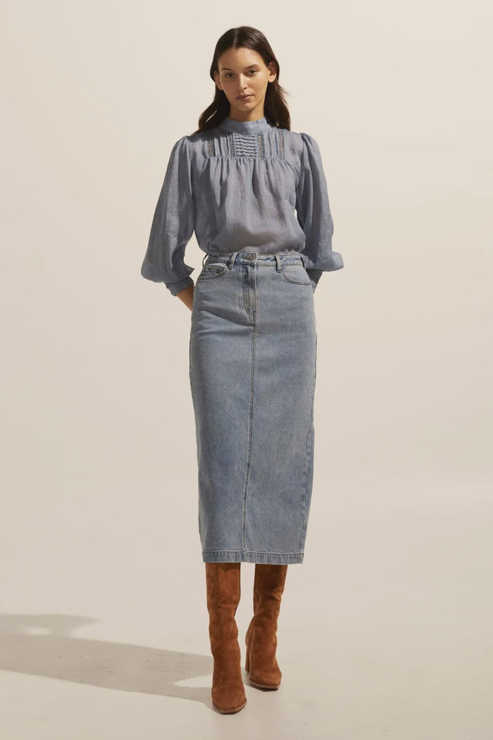 Zoe Kratzmann Accord Skirt Washed Denim - Main Image