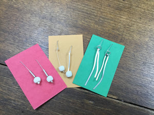 Bespoke Stirling silver and ceramic earrings