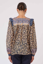 Load image into Gallery viewer, Once Was Valley Cotton/Silk Ruffle Yoke Blouse