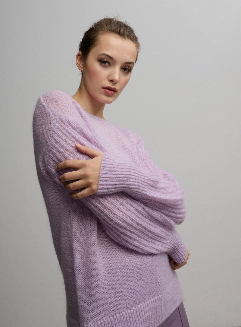 Raw by Raw Sloan Lilac Puffy Sleeve Knit