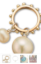 Load image into Gallery viewer, Palas Slv + Brz + Pearl Double Pearl Charm on Ring