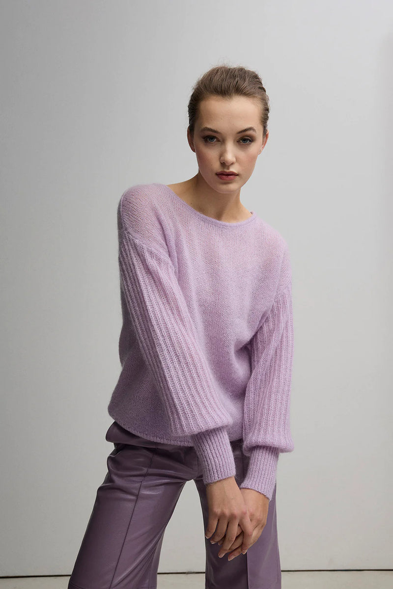 Raw by Raw Sloan Lilac Puffy Sleeve Knit