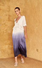 Load image into Gallery viewer, Frankie + Dash Frilled Kaftan Maxi Dress Navy Dip Due