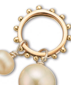 Palas Slv + Brz + Pearl Double Pearl Charm on Ring