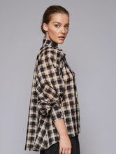 Load image into Gallery viewer, Zoe Kratzmann Plunge Top Camel Sheer Check