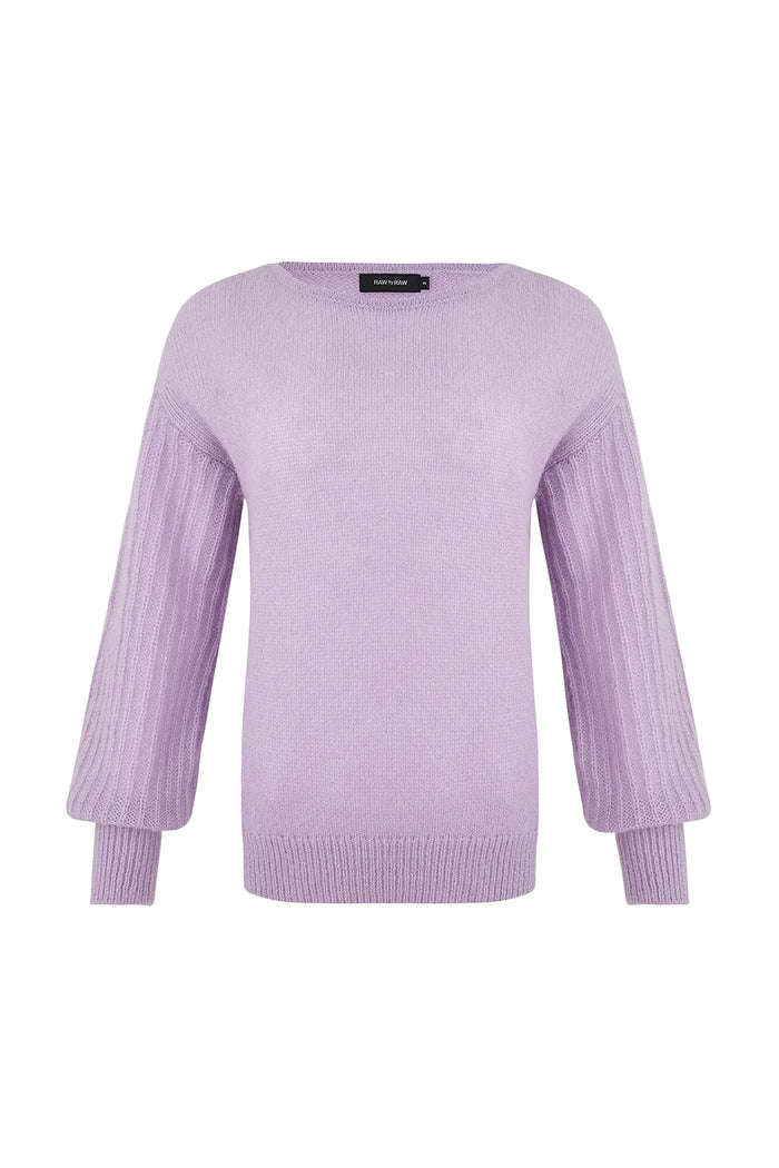 Raw by Raw Sloan Lilac Puffy Sleeve Knit