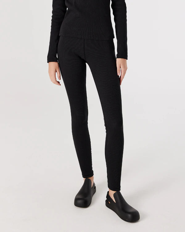 Jac + Mooki Rib Legging Jet Black